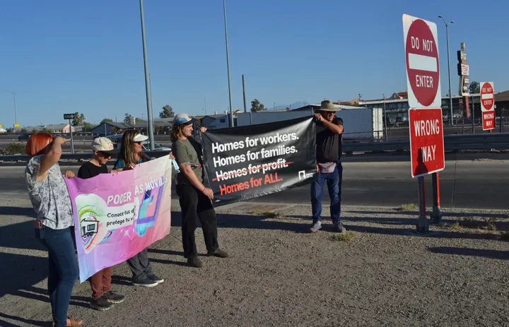 Tenants union rallies to 'evict' South Tucson landlord over unsafe conditions